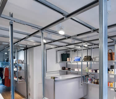 A studio in London is made of steel channel frame A studio in London is made of steel channel frame